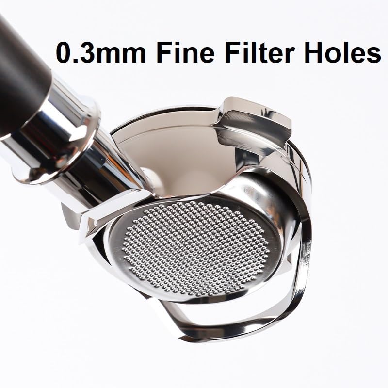 Bottomless Portafilter 54mm with Hollow-Carved for Breville Barista Series/Bambino Plus/Infuser - Walnut Handle