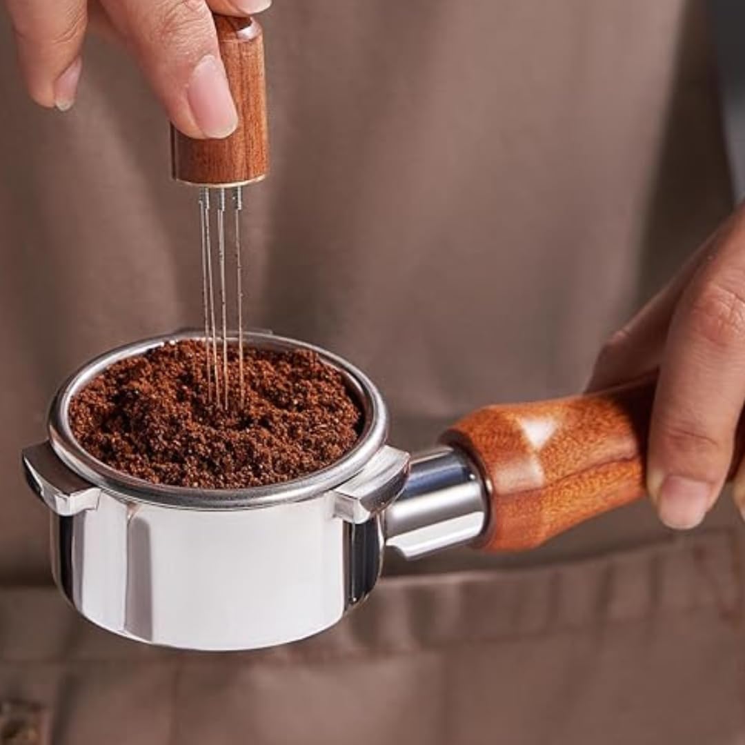 54mm Bottomless Portafilter-Tamper-Milk Frother-WDT Tool-Breville-Rosewood -Barista Coffee Espresso machine Accessories-Premium-Gift for Coffee Lovers MODBARISTA Premium Barista 4-IN-1 kit