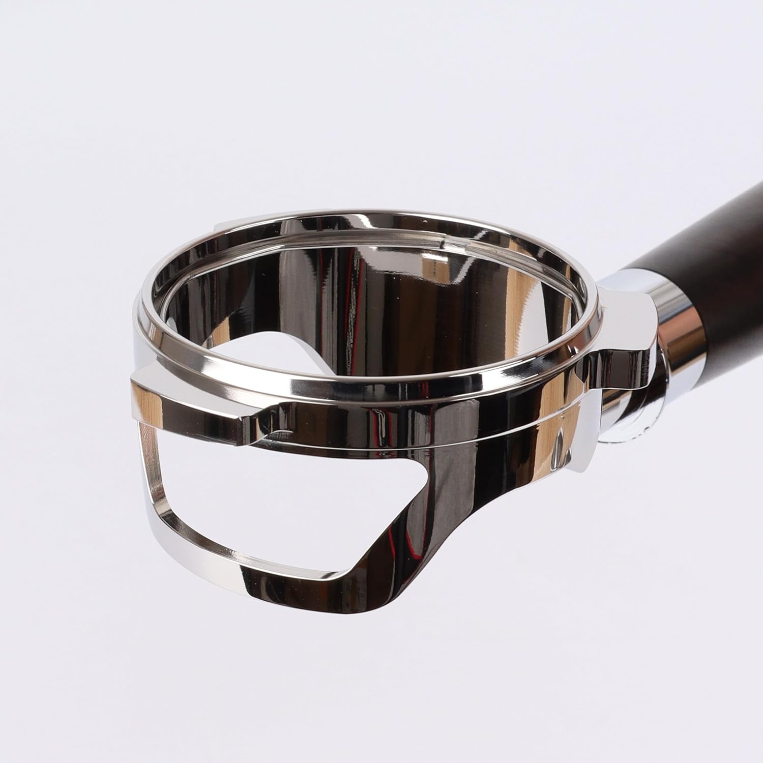 Bottomless Portafilter 54mm with Hollow-Carved for Breville Barista Series/Bambino Plus/Infuser - Walnut Handle