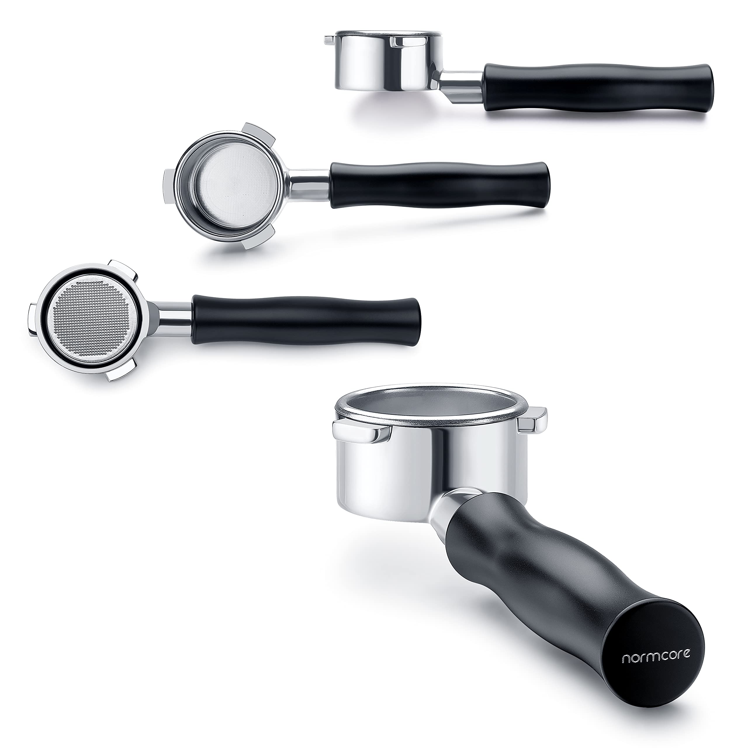 Normcore 54mm Bottomless Portafilter Fits Breville Sage Barista Express Machines, Barista-Grade Naked Espresso Tool, Included 18g Filter Basket, Anodized Aluminum Handle, White