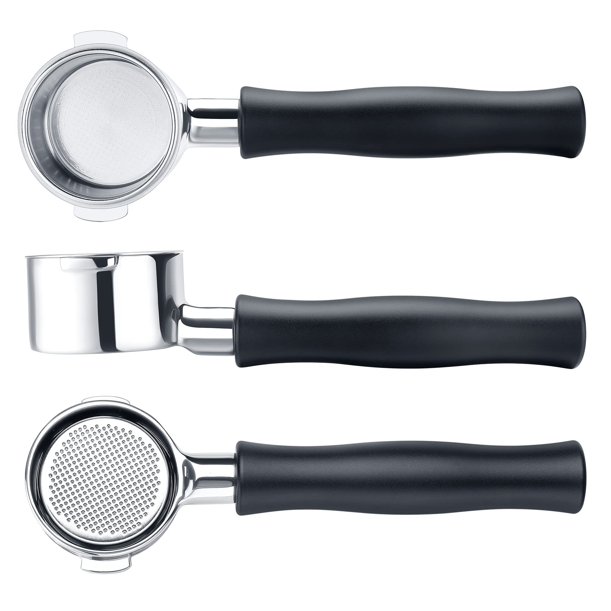 Normcore 54mm Bottomless Portafilter Fits Breville Sage Barista Express Machines, Barista-Grade Naked Espresso Tool, Included 18g Filter Basket, Anodized Aluminum Handle, White