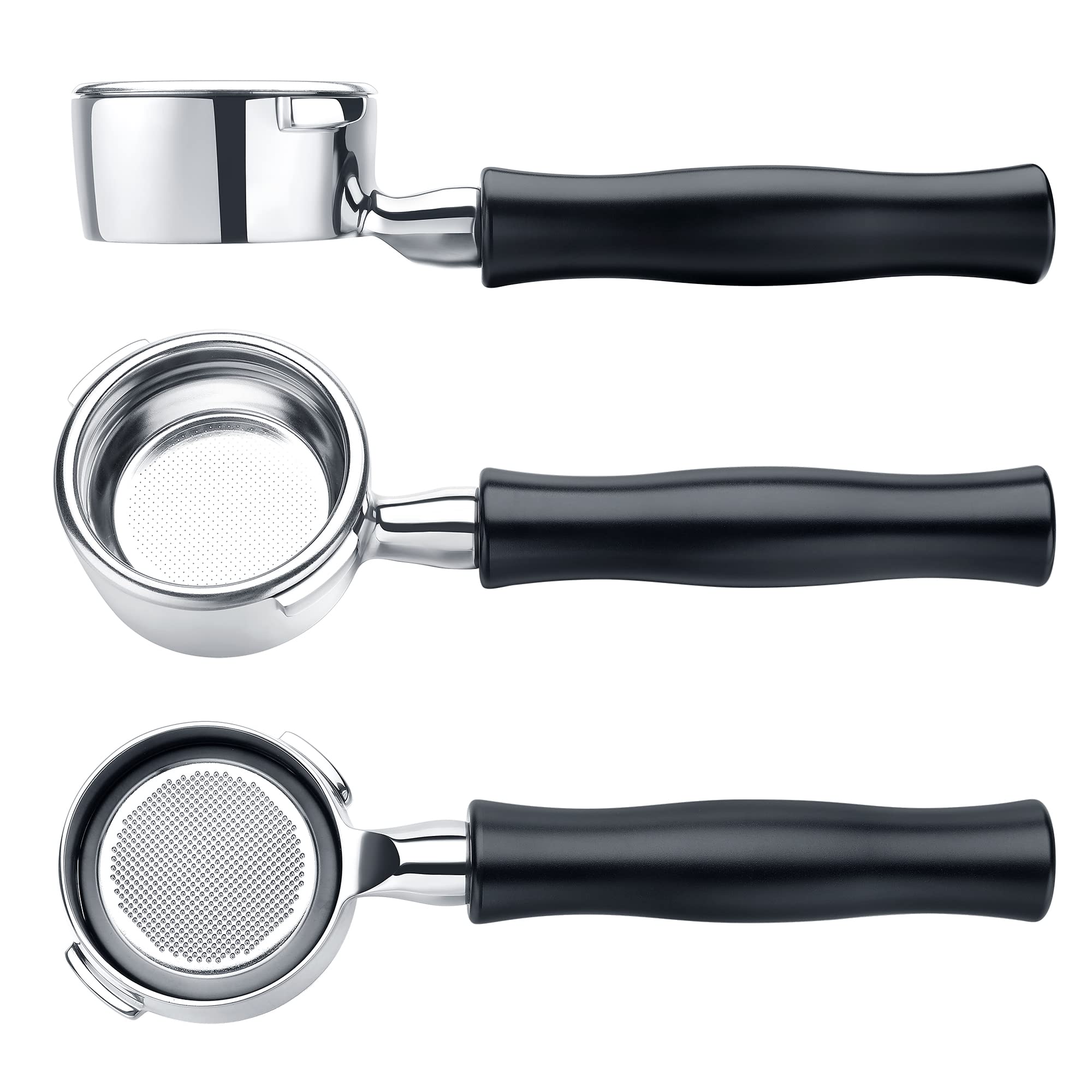 Normcore 54mm Bottomless Portafilter Fits Breville Sage Barista Express Machines, Barista-Grade Naked Espresso Tool, Included 18g Filter Basket, Anodized Aluminum Handle, White