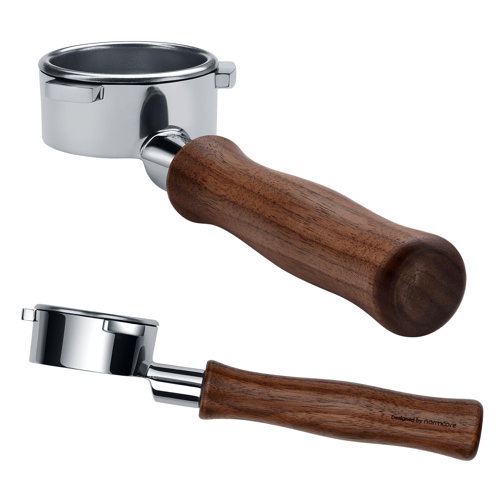 Normcore 54mm Bottomless Portafilter Fits Breville Sage Barista Express Machines, Barista-Grade Naked Espresso Tool, Included 18g Filter Basket, Anodized Aluminum Handle, White