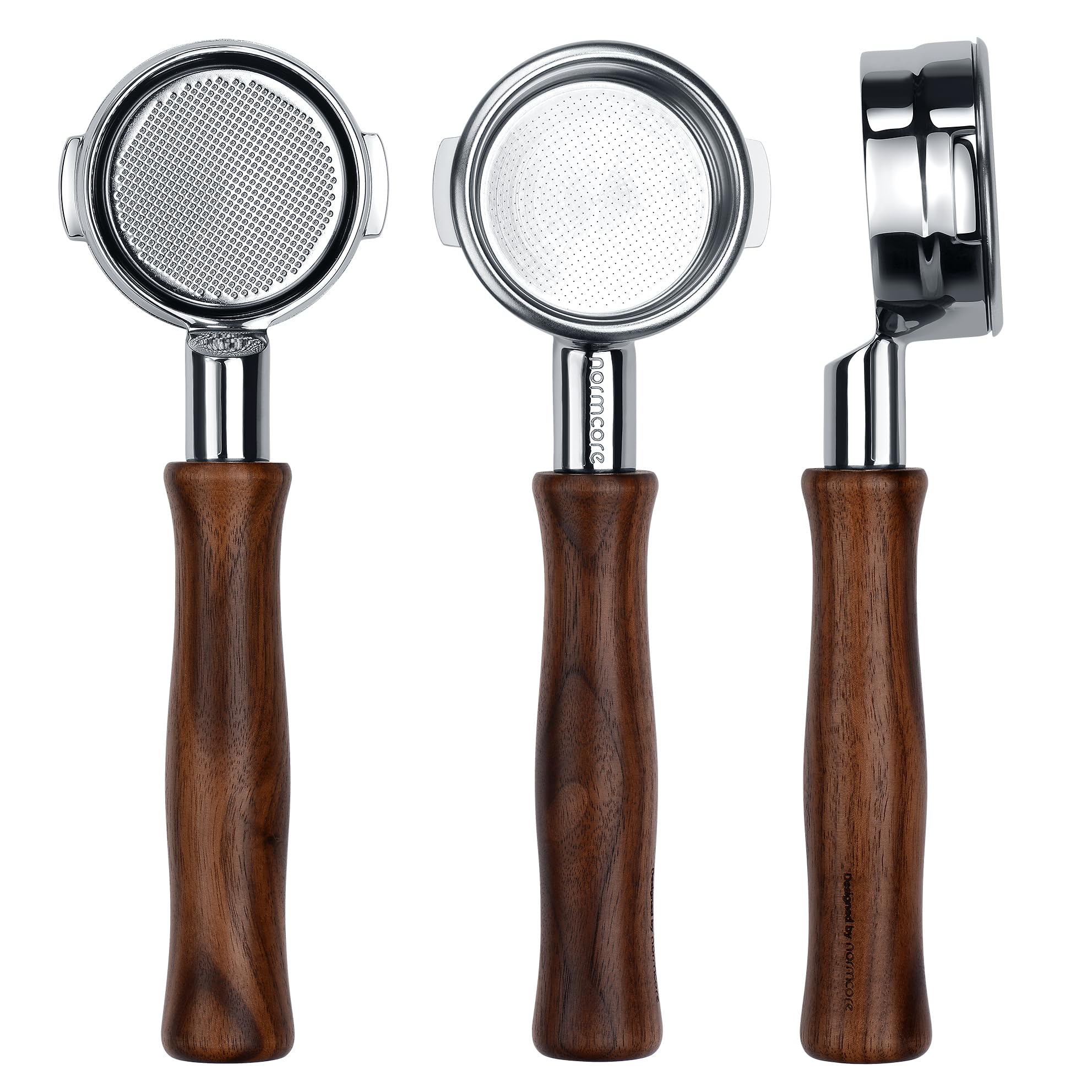 Normcore 54mm Bottomless Portafilter Fits Breville Sage Barista Express Machines, Barista-Grade Naked Espresso Tool, Included 18g Filter Basket, Anodized Aluminum Handle, White